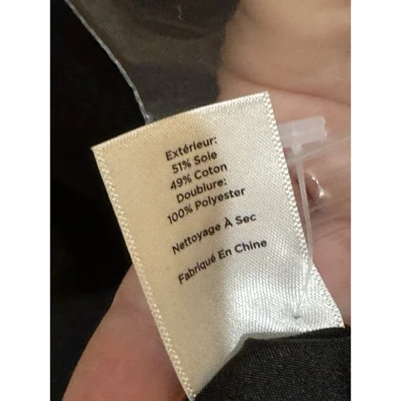 Talbots Black Silk Cotton 3/4 Sleeve Blazer Size 14 Petite Cropped Career - Picture 7 of 12